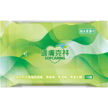 【箱購】適膚克林純水濕紙巾 10抽x240包(綠) 1036214-240